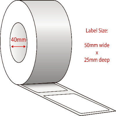 Direct Thermal Labels 50x25mm – 6 Rolls