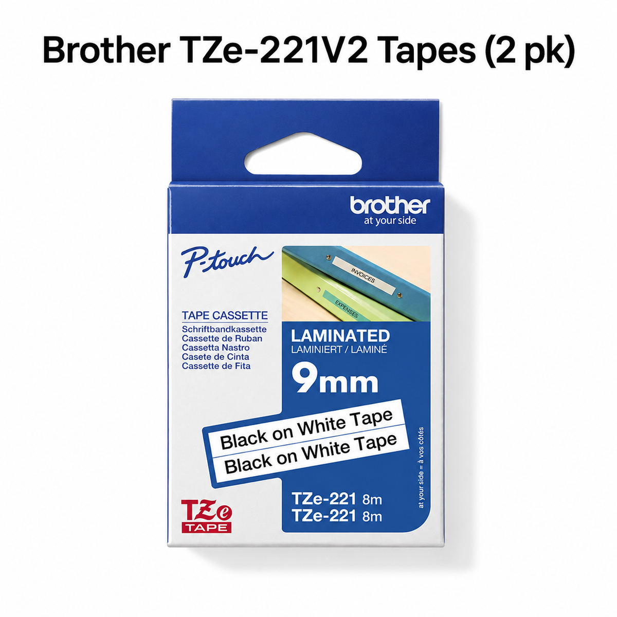 Brother TZe-221V2 Tapes (2 pk)