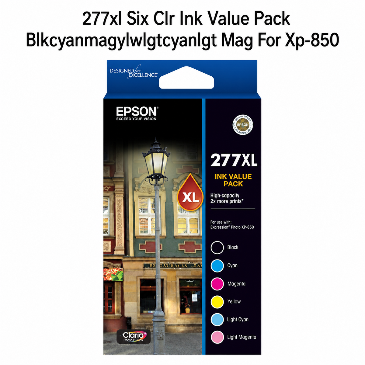 Epson 277XL High Yield 6-Pack Genuine Ink Cartridge Value Pack – C13T278892