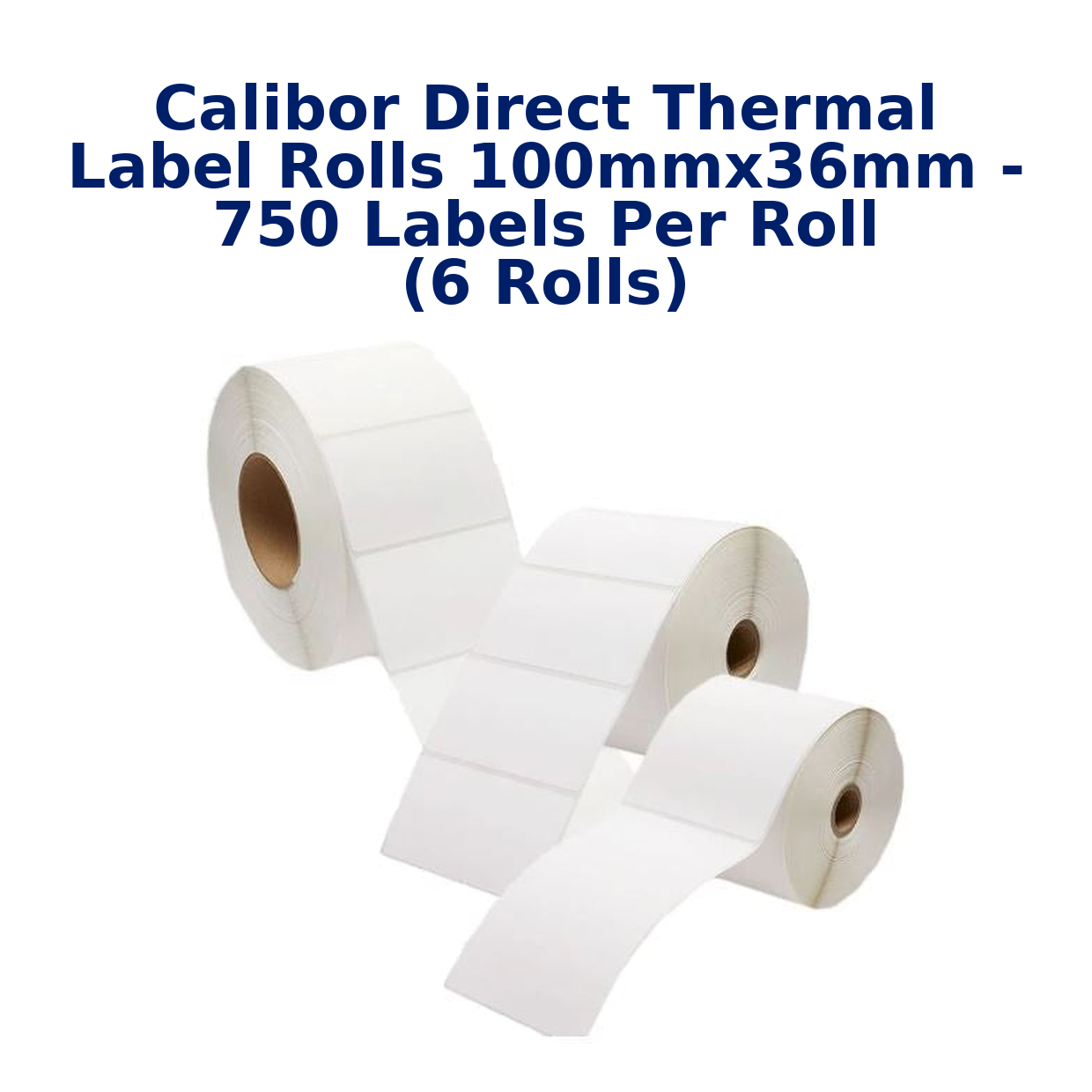 Calibor Direct Thermal Label Rolls 100mmx36mm - 750 labels per roll (6 rolls)