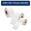 Calibor Direct Thermal Label Rolls 102mmx74mm - 750 labels per roll (6 rolls)