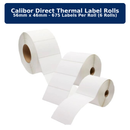Calibor Direct Thermal Label Rolls 56mmx46mm - 675 labels per roll (6 rolls)