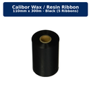 Calibor Wax / Resin Ribbon 110mmx300M - Black (5 ribbons)