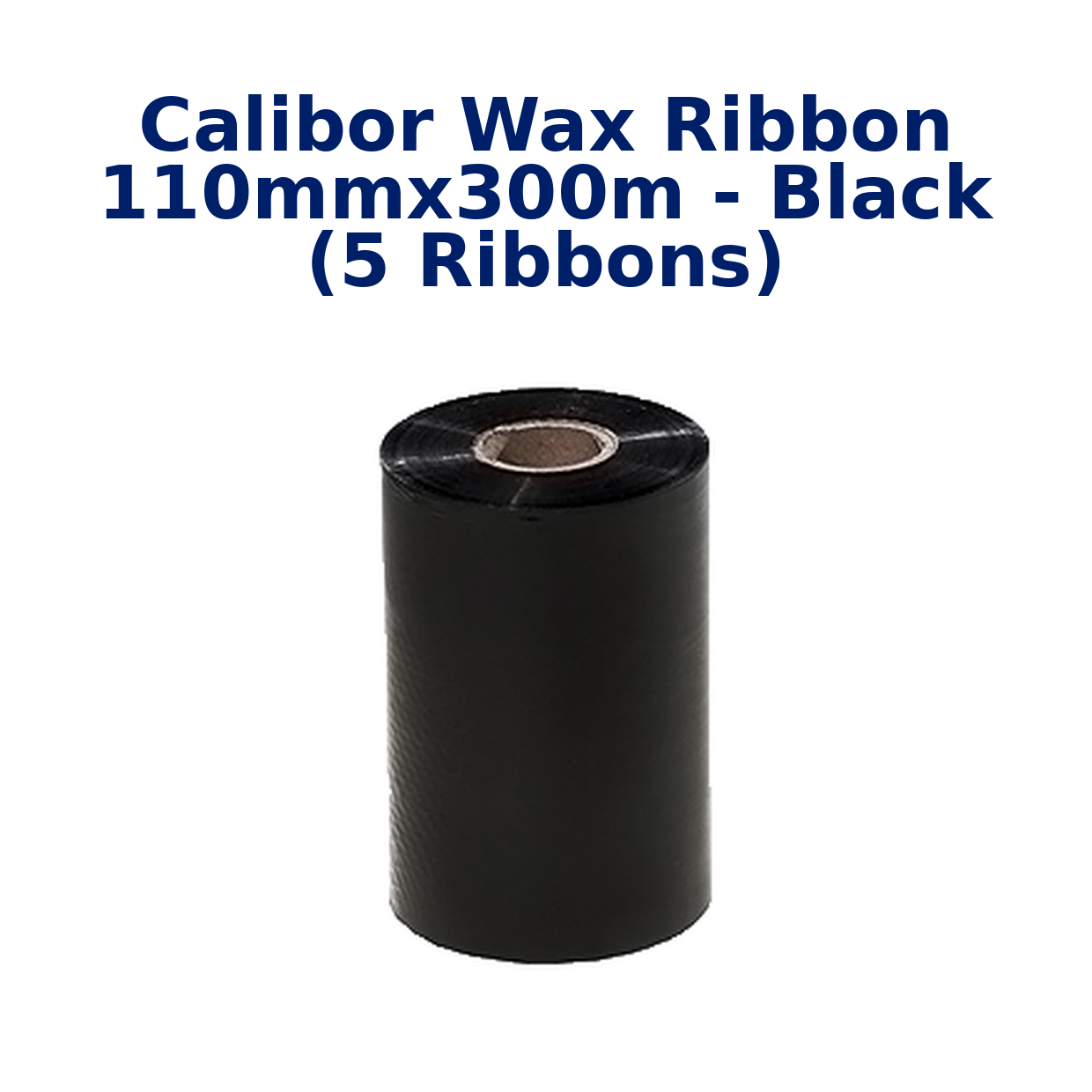 Calibor Wax Ribbon 110mmx300M - Black (5 ribbons)