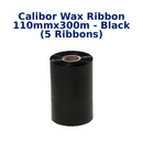 Calibor Wax Ribbon 110mmx300M - Black (5 ribbons)