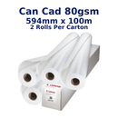 Can CAD 80gsm 594mmx100m 2 rolls per carton