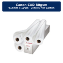 Canon CAD 80gsm 914mmx100m 2 rolls per carton
