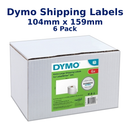 Dymo Shipping Labels 104x159mm 6 Pack