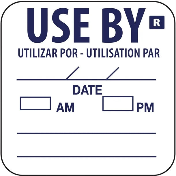 Hygiplas Removable Use By Food Prep Labels 25mm (1000 per Roll)
