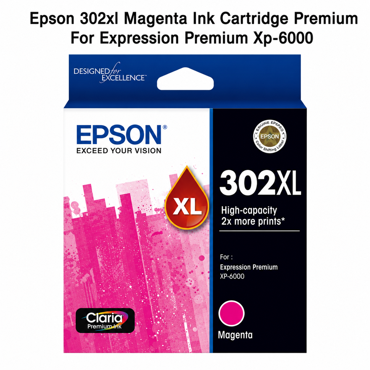 EPSON 302XL MAGENTA INK CARTRIDGE PREMIUM FOR EXPRESSION PREMIUM XP-6000
