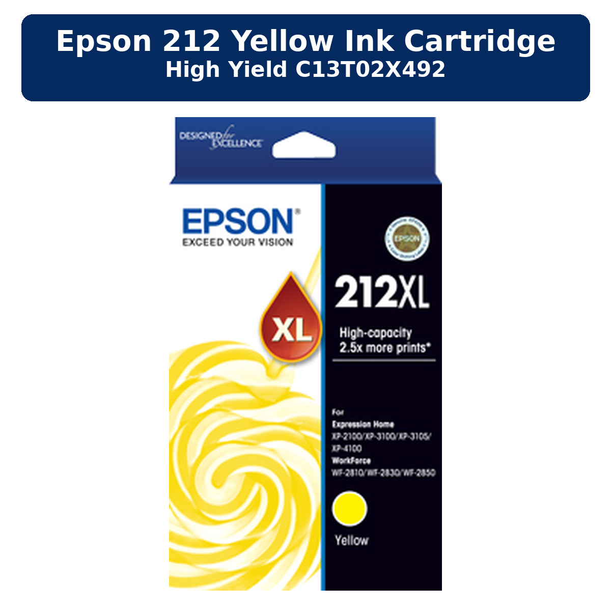 Epson 212 Yellow Ink Cartridge High Yield C13T02X492