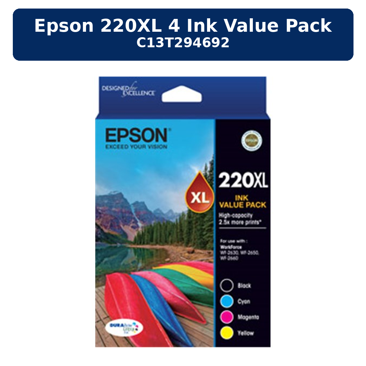 Epson 220XL 4 Ink Value Pack C13T294692