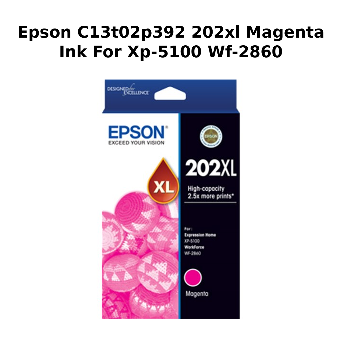 EPSON C13T02P392 202XL MAGENTA INK FOR XP-5100 WF-2860