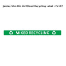 Jantex Slim Bin Lid Mixed Recycling Label - Green - FX197