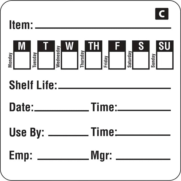 Hygiplas Freezable Food Prep Label 75mm x 75mm 500 LPR