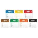 Hygiplas Day of the Week Dissolvable Label Full Week Kit - 2'' (Roll 250)