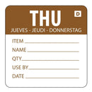 Hygiplas Day of the Week Dissolvable Food Prep Label Thursday  (250 LPR)