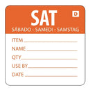 Hygiplas Day of the Week Dissolvable Food Prep Label Saturday  (250 LPR)