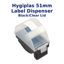 Hygiplas 51mm Label Dispenser - Black/Clear Lid