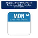 Hygiplas Day of the Week Removable Label Monday 1'' (Roll 1000)