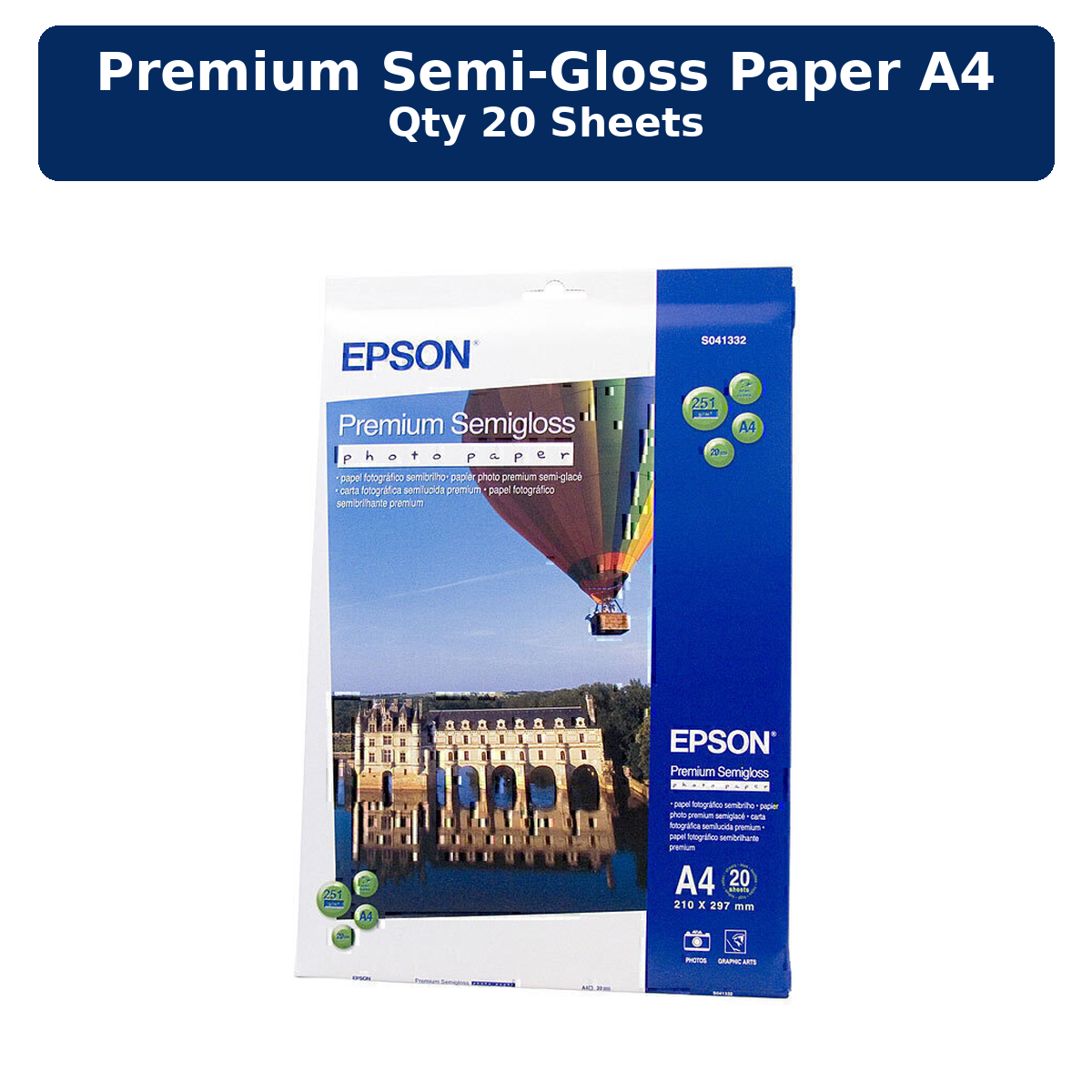 PREMIUM SEMI-GLOSS PAPER A4 QTY 20 SHEETS