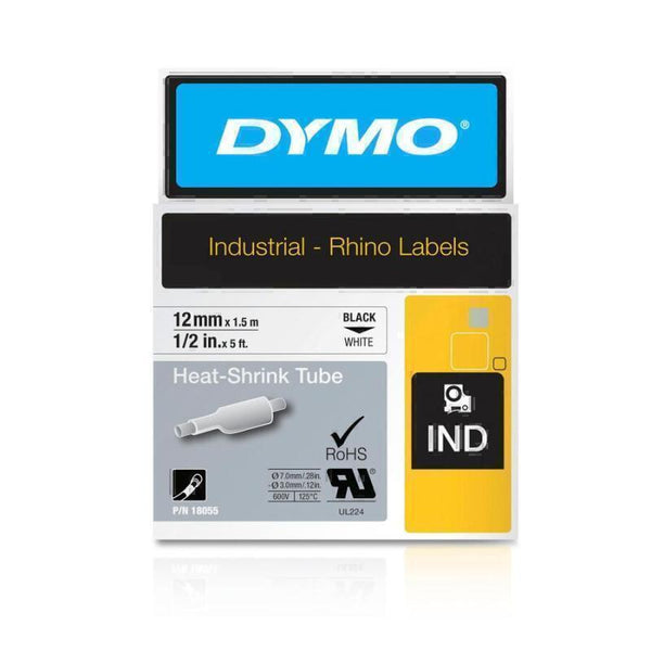 Dymo Rhino Industrial Heat Shrink Tube 12mm Black/White