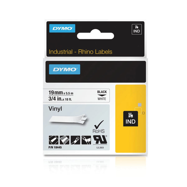 Dymo Rhino Black on White 19mm x 5.5M Tape