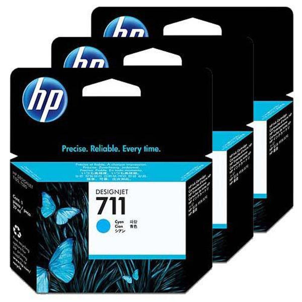 HP 711 Cyan Ink Cartridge 3 Pk