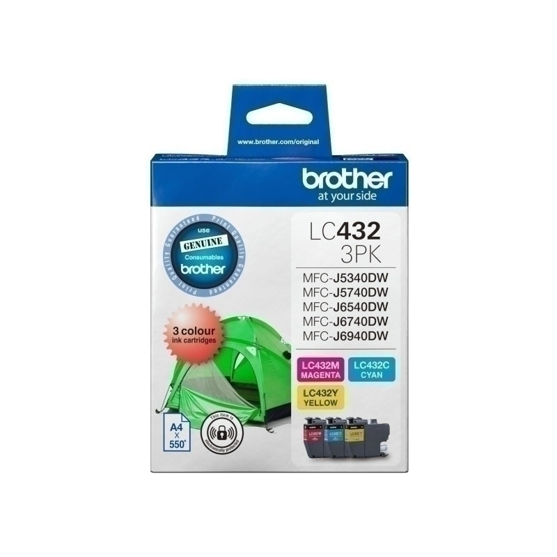 Brother LC432 Cyan Magenta Yellow Colour Pk