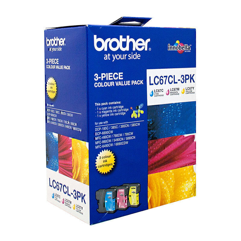 Brother LC-67 CMY Colour Ink Cartridge 3-Pack