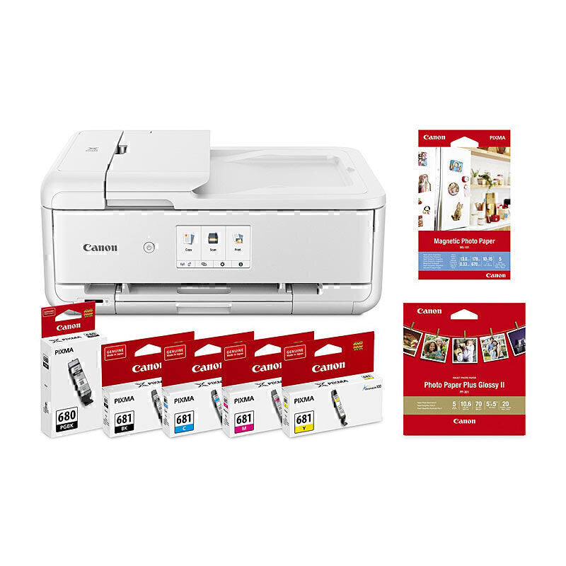 Canon PIXMA TS9565a A3 Wireless Inkjet Multifunction Printer Value Bundle – White