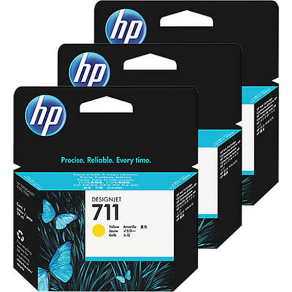 HP #711 29ml Yell 3 Pk CZ136A