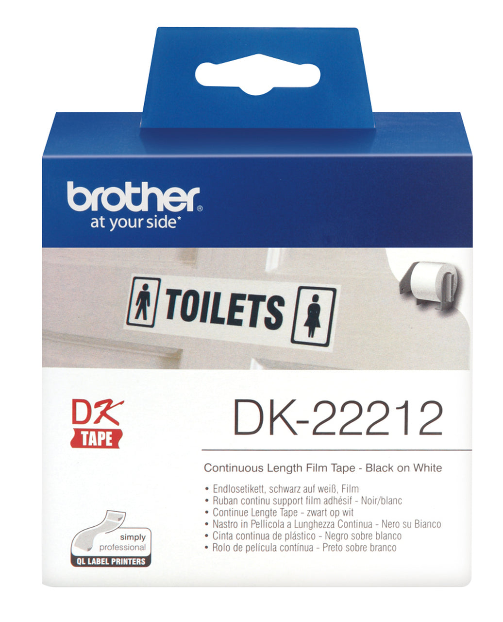 Brother DK-22212 Genuine White Continuous Paper Label Roll 62mm x 15.24m