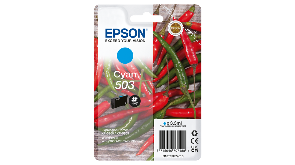 Epson 503 Cyan Ink Cartridge C13T09Q292