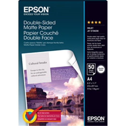DOUBLE SIDED MATTE PAPER A4 QUANTITY 50 SHEETS C13S041569