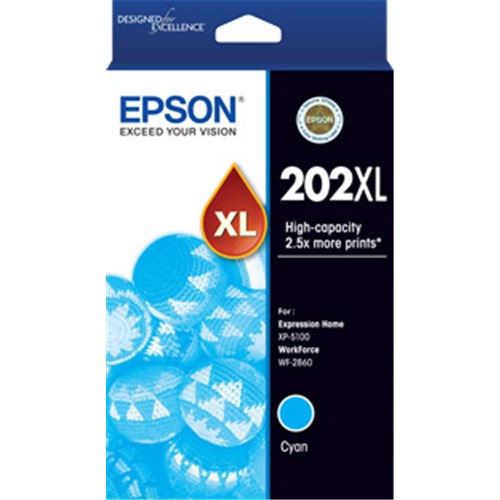 Epson 202XL Cyan Ink Cart C13T02P292