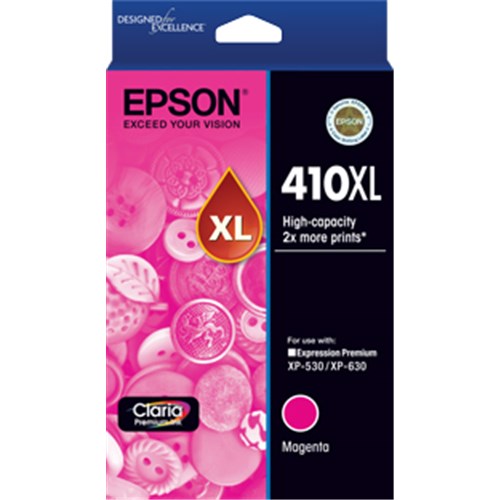 EPSON 410XL HIGH CAP CLARIA PREMIUM MAGENTA INK CART XP-530 XP-630