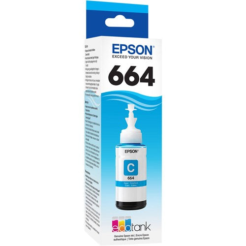 EPSON ECOTANK T664 CYAN INK BOTTLE