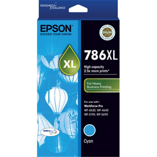 Epson 786XL Cyan Ink Cart C13T787292