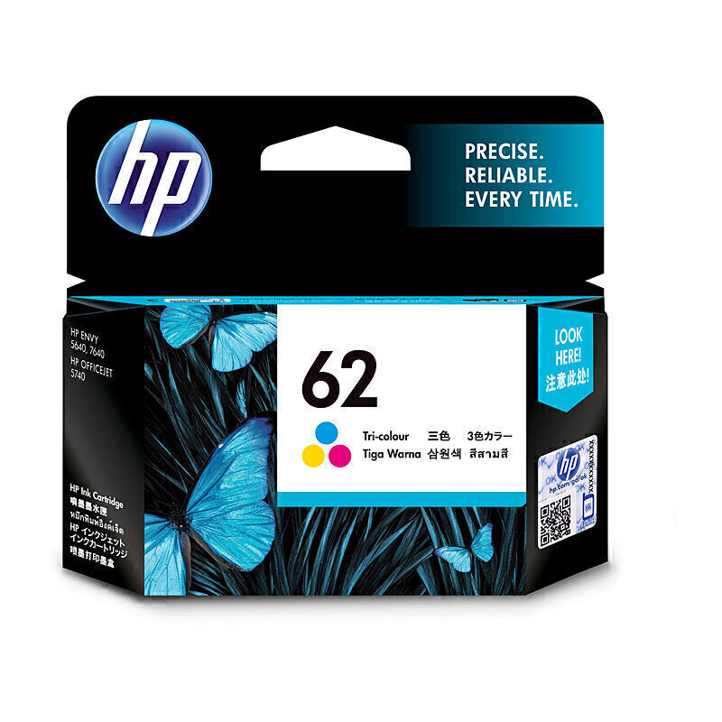 HP 62 Tri Colour Ink Cartridge