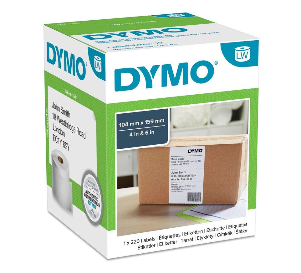 DYMO LabelWriter Shipping Labels 104mm x 159mm — 220 Labels (S0904980)