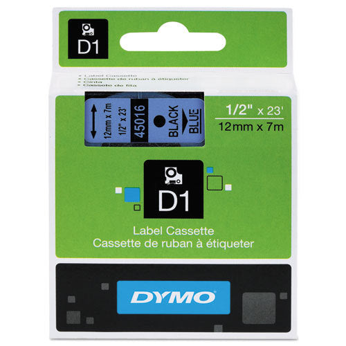 Dymo D1 Label Cassette 12mm x 7M - Black on Blue