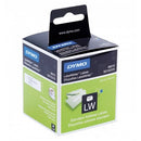 Dymo address label rolls in white, packaged in a box with a clear window displaying the labels inside.