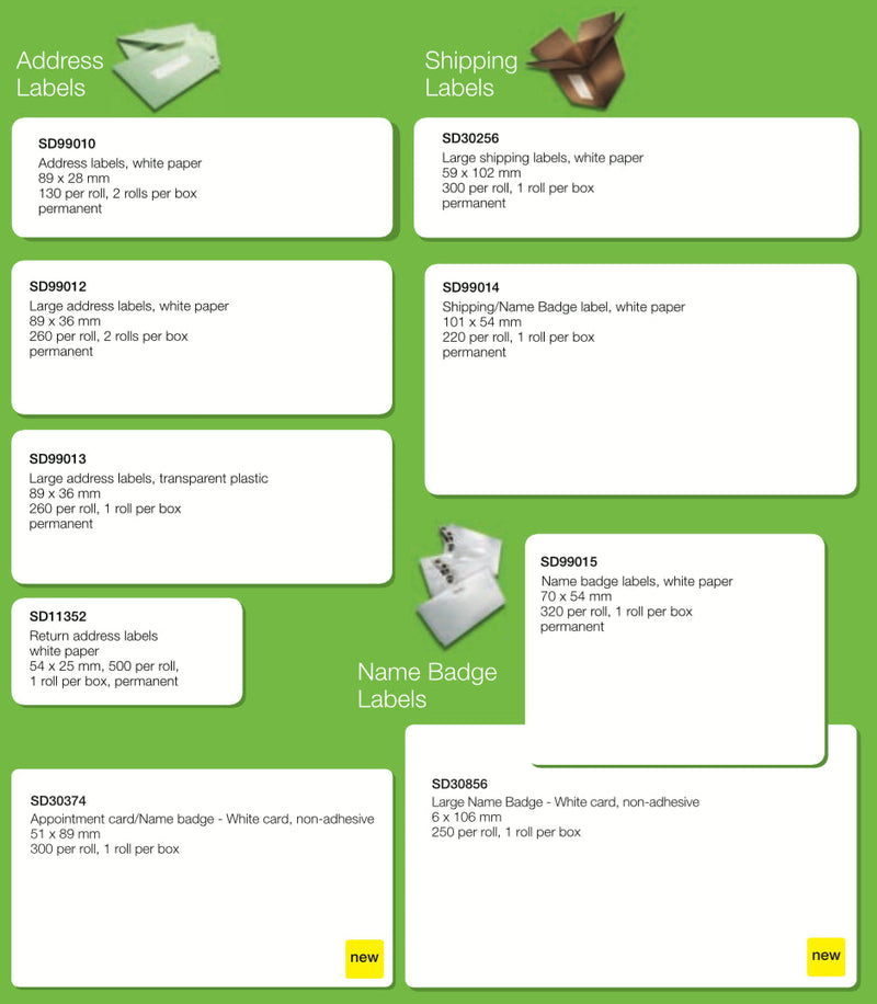 Dymo Address Labels 28mm x 89mm - White Rolls